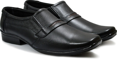 

Feetway Genuine Leather Slip On Black Formal Shoes For Men Slip On For Men(Black