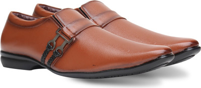 

Axonza AXONZA Men's Synthetic Leather Office wear 169 Tan Slip on Formal Shoes Slip On For Men(Brown