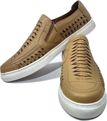 

Fashion Style Stylish & Fashionable Shoes Slip On Sneakers For Men(Beige