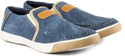 

Shoe Island Dapper Denim Blue Slip-On Loafers For Men(Blue