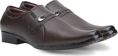 

Axonza AXONZA Men's Synthetic Leather Office wear 279 Brown Slip on Formal Shoes Slip On For Men(Brown