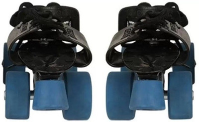 

Cosco Rubber Wheel Quad Skates Senior By One Shot Retail Quad Roller Skates - Size 3 - 10 US(Black)
