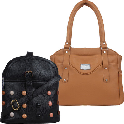 

Element Cart Women Casual, Evening/Party Black, Brown PU Sling Bag