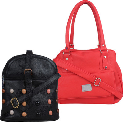 

Element Cart Women Casual, Evening/Party Black, Red PU Sling Bag