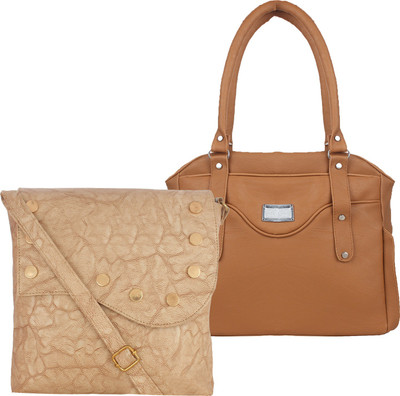 

Element Cart Women Casual, Evening/Party Beige, Brown PU Sling Bag