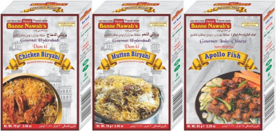 

Ustad Banne Nawab's Chicken Biryani & Mutton Biryani & Apollo Fish - Combo of 3 Pack(3 x 68.33 g)