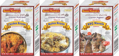 

Ustad Banne Nawab's Chicken Biryani & Mutton Biryani & BBQ Masala - Combo of 3 Pack(3 x 59.33 g)