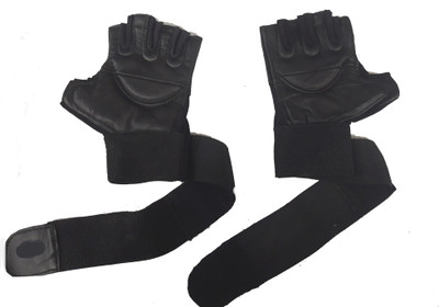 

ME Half Finger Gym and fitness exercise training gloves with wrist support for men and women Gym & Fitness Gloves (Free Size, Black), Balck