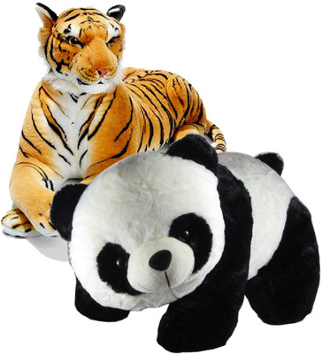 

Gift Decor Shop Panda Stuffed soft Toy (Black/White, 40 cm) Combo with soft toy tiger for kids (orange/Black, 21 cm) - 40 cm(Multicolor)