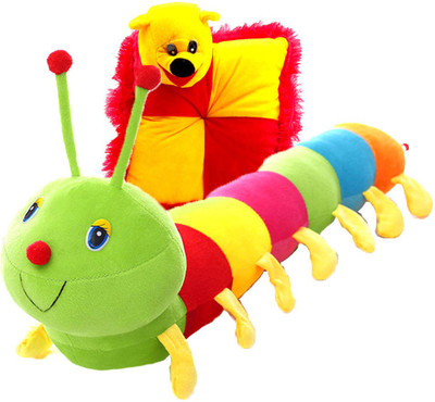 

Gift Decor Shop caterpillar Stuffed soft Toy (Multi, 58 cm) Combo with soft bear pillow for kids (Red/Yellow, 28 cm) - 58 cm(Multicolor)
