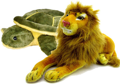 

Gift Decor Shop Lion Stuffed soft Toy (Yellow, 21 cm) Combo with soft toy tortoise for kids (Green/Yellow, 49 cm) - 21 cm(Multicolor)