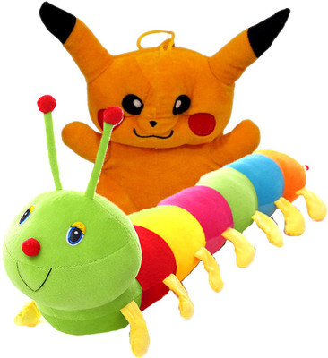 

Gift Decor Shop caterpillar Stuffed soft Toy (Multi, 58 cm) Combo with soft toy pikachu for kids (Yellow, 25 cm) - 58 cm(Multicolor)
