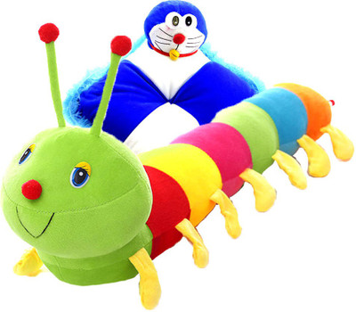

Gift Decor Shop caterpillar Stuffed soft Toy (Multi, 58 cm) Combo with soft doraemon pillow for kids (Blue/White, 28 cm) - 58 cm(Multicolor)