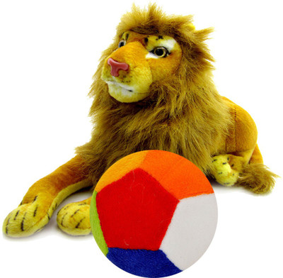 

Gift Decor Shop Lion Stuffed soft Toy (Yellow, 21 cm) Combo with soft toy Ball for kids (Multi, 15 cm) - 21 cm(Multicolor)