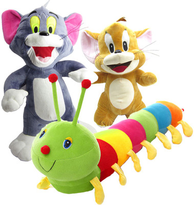 

Gift Decor Shop caterpillar Stuffed soft Toy (Multi, 58 cm) Combo with soft toy tom-n-jerry for kids (Gry/Orange, 46/40 cm) - 58 cm(Multicolor)