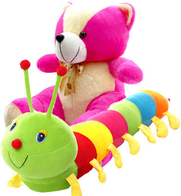 

Gift Decor Shop caterpillar Stuffed soft Toy (Multi, 58 cm) Combo with soft toy teddy bear for kids (Pink Light Cream, 44 cm) - 58 cm(Multicolor)