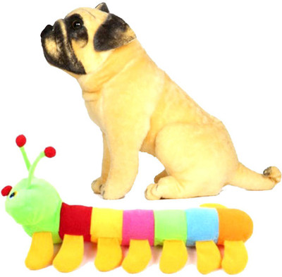 

Gift Decor Shop caterpillar Stuffed soft Toy (Multi, 58 cm) Combo with soft toy pug for kids (black/Yellow, 36 cm) - 58 cm(Multicolor)