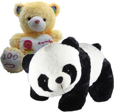 

Gift Decor Shop Panda Stuffed soft Toy (Black/White, 40 cm) Combo with soft toy panda for kids (Black/White, 40 cm) - 40 cm(Multicolor)