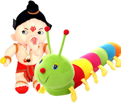 

Gift Decor Shop caterpillar Stuffed soft Toy (Multi, 58 cm) Combo with soft toy bal ganesha for kids (Multi, 18 cm) - 58 cm(Multicolor)
