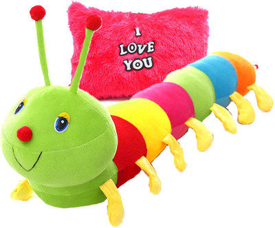 

Gift Decor Shop caterpillar Stuffed soft Toy (Multi, 58 cm) Combo with soft I love you pillow for kids (Red, 25 cm) - 58 cm(Multicolor)