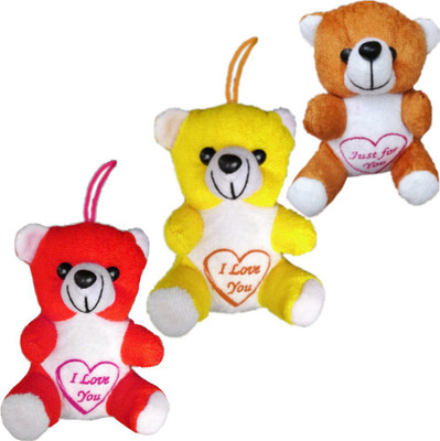 

Mofaro Lovely Teddy Friends - 10 cm(Red, Yellow, Brown), Brown;red;yellow