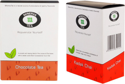 

Minerva Coffee Premium Leaf Chocolate Flavoured Tea and Kadak Chai (Pack of 2) Chocolate Tea(200 g, Box)