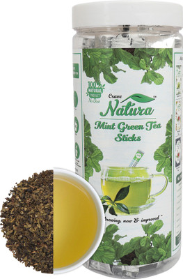 Crave Natura Mint Green Tea (20 Tea Sticks) Mint Green Tea Plastic Bottle(40 g)