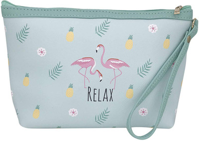 

House of Quirk Waterproof Cosmetic Bag Travel Toiletry Pouch Makeup with Zipper Travel Toiletry Kit(Green)