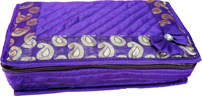 

ixia impex Silk Quilted Cosmetic Organizer, Jewellery kit, Vanity Box(Purple)