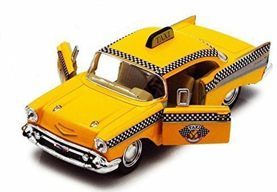 

Kinsmart 1957 Chevy Bel Air Taxi Cab, Yellow - 5360D - 1/40 scale Diecast Model Toy Car(Multicolor)