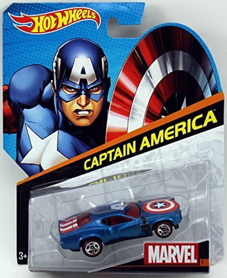 

Hot Wheels Marvel Character Car Captain America Die-Cast Vehicle(Multicolor)