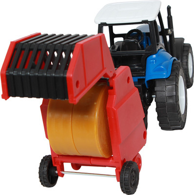 

New-Ray Country Life Farm Tractor with Trailer(Blue & Red)