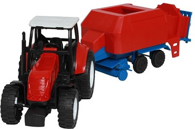 

New-Ray Die Cast Tractor W/ Trailer (1:32) Scale(Red)