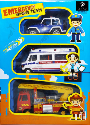 

Jack Royal Emergency Response Fire Ladder,Ambulance,Police Vehicle Kit (Set of 3) Combo Offer(Multicolor)