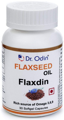 

Dr. Odin Flaxdin FlaxSeed Oil Capsules 1000 MG with Omega 3 6 9 Fatty Acid 30 Capsules(30 No)