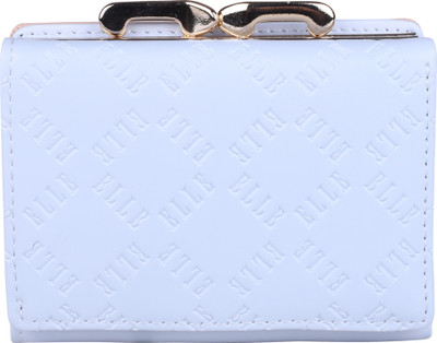 ELLE Women Evening/Party White Artificial Leather Wallet(4 Card Slots), Blue