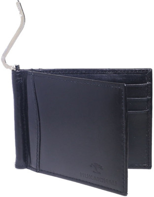 

NUKAICHAU Men Black Genuine Leather Money Clip(8 Card Slots)