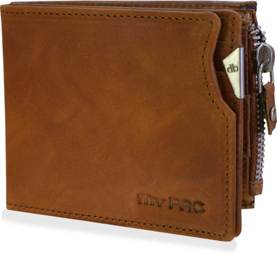 

My Pac Db Men Casual Brown Genuine Leather Wallet(10 Card Slots), Tan brown