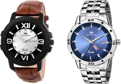 

Le Carter LCW-3021 Day & Date Series Combo Bracelet chain & Leather Strap Watch - For Men