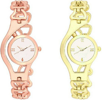 

VK SALES Bronge And Gold Color Chain Watch - For Girls