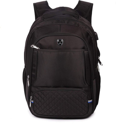 

Online World Heavy Duty (15.4inches) Water Resistance Travel Notebook Laptop Backpack with USB Port.Having Square Design at Bottom 15.4 L Backpack(Black)