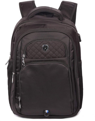 

Online World Heavy Duty (15.4inches) Water Resistance Travel Notebook Laptop Backpack with USB Port.Having Square Design at The top 15.4 L Backpack(Black)