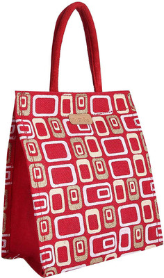 

Ecotara Golden Beauty Designer Classic Printed Multipurpose Premium Quality Eco Friendly Everyday Useful Travel Bag, Office Bag, Lunch Bag, Hand Bag, Gift Bag With Closing Zipper Natural Jute Bag For Mens & Womens (11.5"H X 10"L) Multipurpose Bag(Red, 3 L