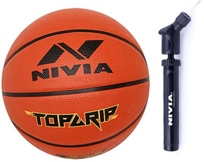 

Nivia Top Grip Basketball S- With Air Pump Basketball - Size: (Pack of 2, Multicolor, Brown