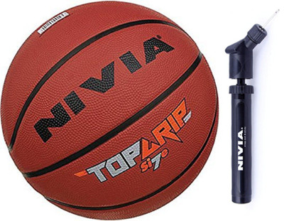 

Nivia Top Grip Basketball S- With Air Pump Basketball - Size: (Pack of 2, Multicolor, Brown