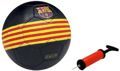 

Aristo FCB Black Barca Football with Inflating Air Pump Football - Size: (Pack of 2, Multicolor
