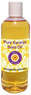 

Deve Herbes Pure Karanja Seed Oil 200ml (Pongamia pinnata) 100% Natural Therapeutic Grade(200 ml)