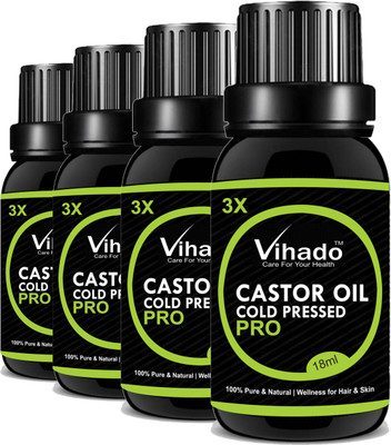 

Vihado Cold pressed castor oil Hair Oil (18 ml) (Pack of 4)(72 ml)