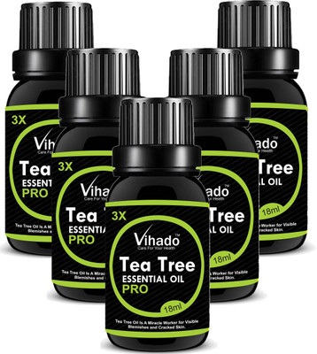 

VIHADO Tea Tree Essential Oil for Skin, Hair and Acne care (18 ml) (Pack of 5)(18 ml)