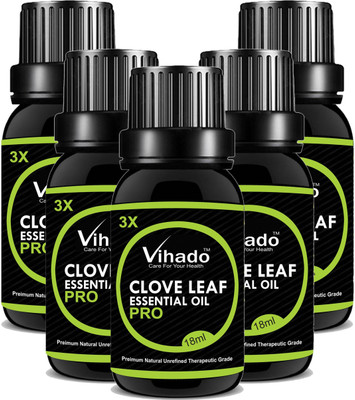 

VIHADO Clove Bud Essential Oil, 100% Pure, Natural & Undiluted (18 ml) (Pack of 5)(90 ml)